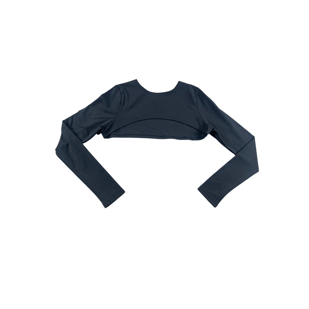 Jordan Tight Fit Womens Long Sleeve Shrug Bolero Black Athletic Crop Top Medium